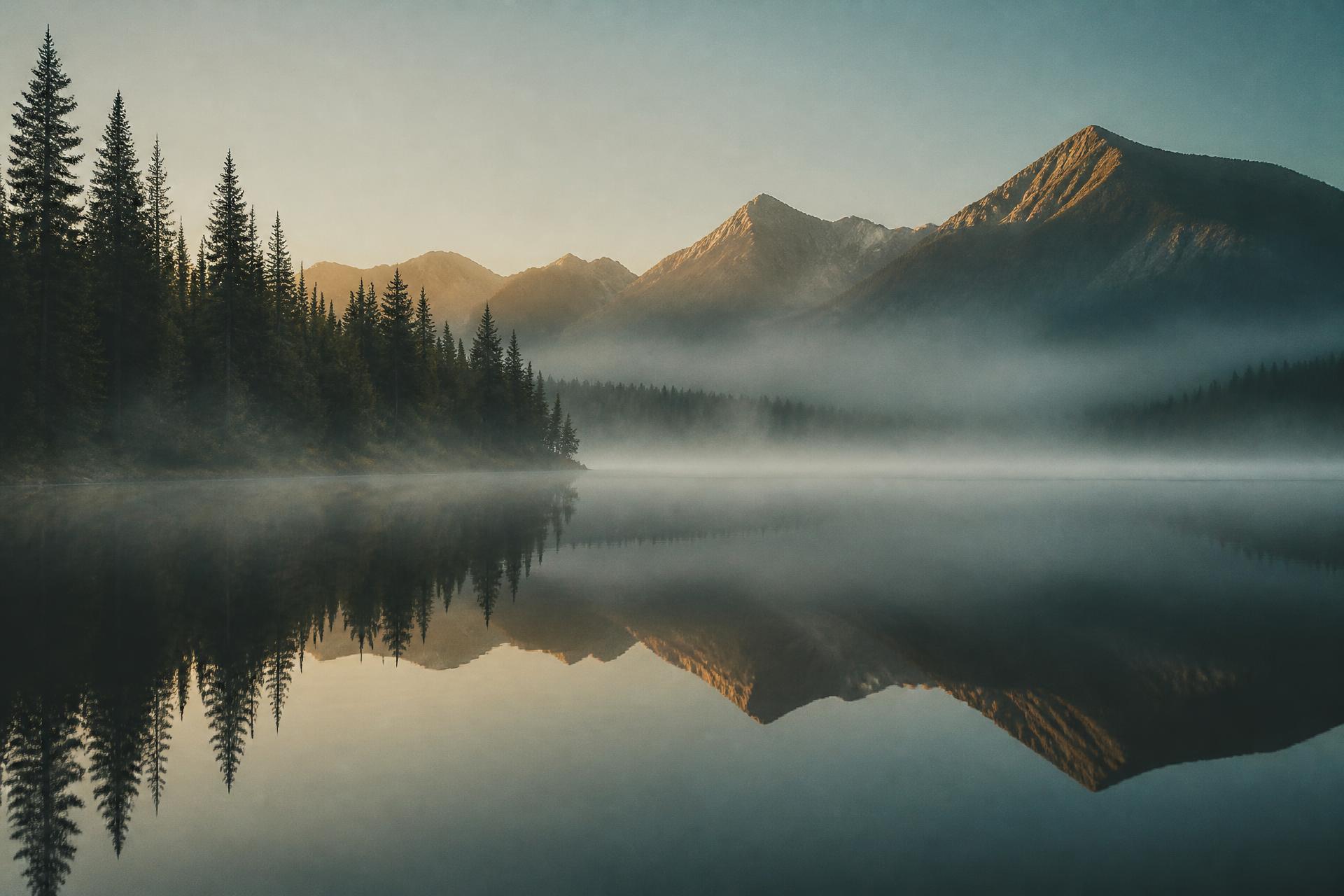 Morning mist on Lake Laberge